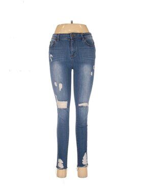 En Jean Medium Wash Blue Distressed Raw Hem Jeans Size 7